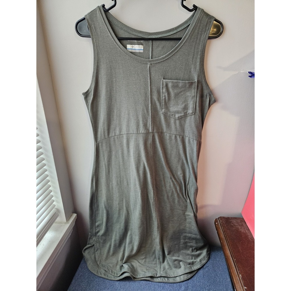 Columbia Omni-Wick Women's Active Tank Dress S Olive‎ Green Moisture Wicking.